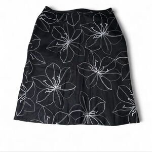 Ann Taylor Black and White A-Line Cocktail Skirt